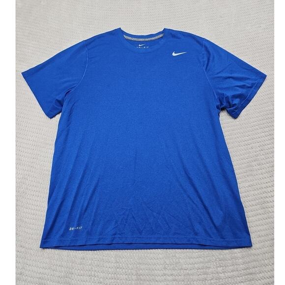Nike Shirt Mens XL Blue Dri Fit Performance Short Sleeve - Picture 1 of 7